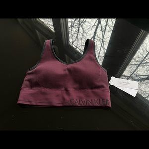 Maroon sports bra, Calvin Klein. New with tags